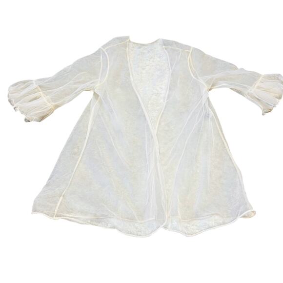 Vintage Delicates White Sheer Sleep Lingerie Sleep Top OS - Picture 1 of 4